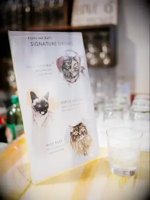 Pet-inspired signature wedding drink menu