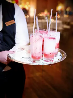 Frozen raspberry lemonade signature wedding drink idea