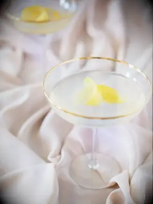 French 75 signature wedding drink idea in old fashioned cocktail glass