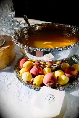 Georgia peach punch for big batch signature wedding drink idea