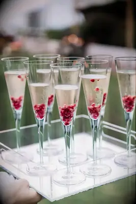 Champagne and fruit signature wedding drink idea