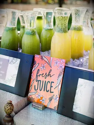 Fresh juice signature wedding drink idea