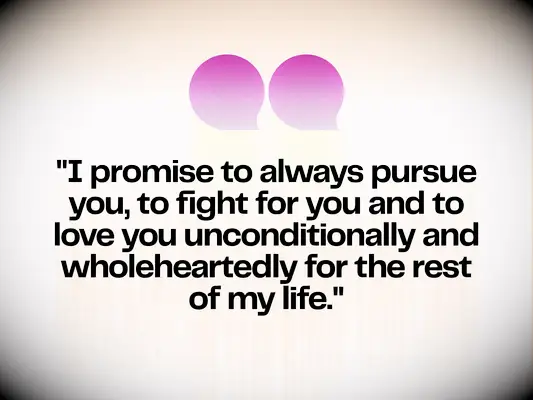 Example of a romantic love vow.