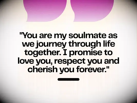 Example of a wedding vow that includes soulmate.