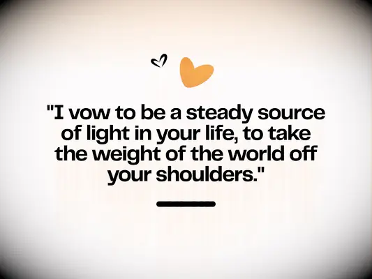 Example of a heartfelt wedding vow.