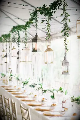 Lanterns on Vines wedding lighting idea
