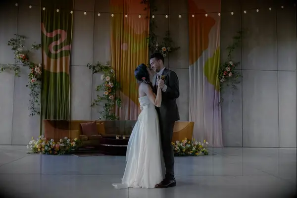 Couple dancing at their wedding