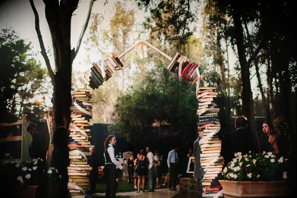 Unique book ceremony arch