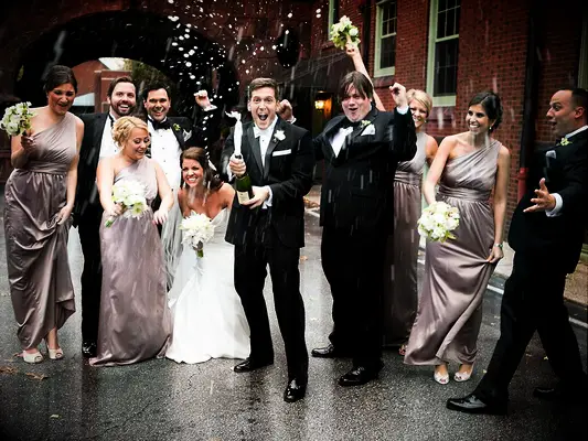 Champagne shower wedding send-off