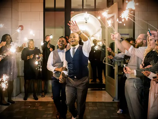 Sparkler wedding send-off 