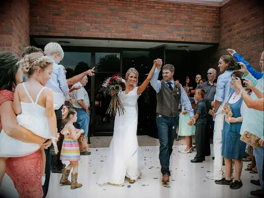 Dried eucalyptus wedding exit