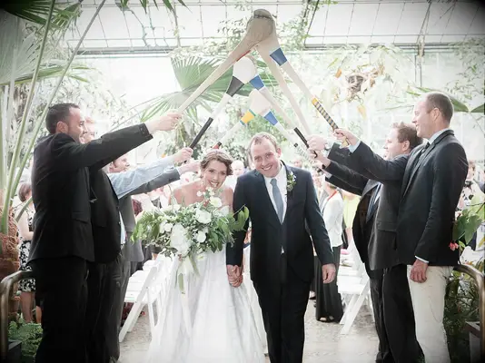 Hurley stick wedding send-off