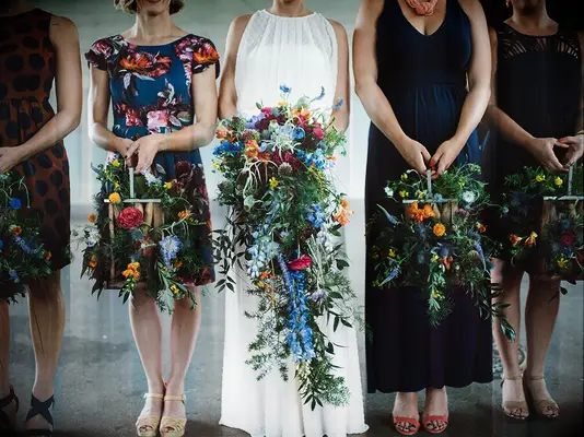 Floral lantern wedding bouquet alternatives