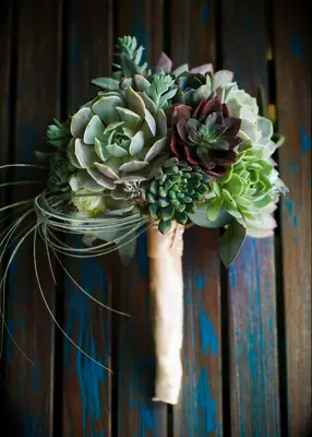 Succulent wedding bouquet alternative