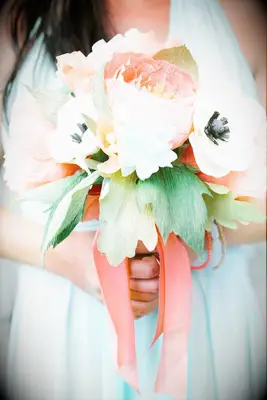 Wedding bouquet made from crepe paper
