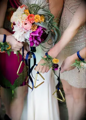Musical triangles wedding bouquet alternative