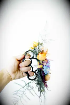 Flowers on a brass knuckle