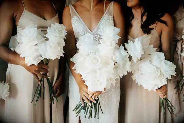 white rose bouquets