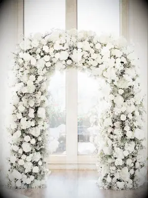 White flower wedding arch