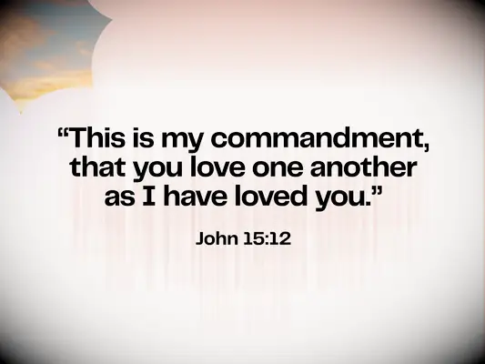 Bible verse about love - John 15:12 - This is my commandment, that you love one another as I have loved you.