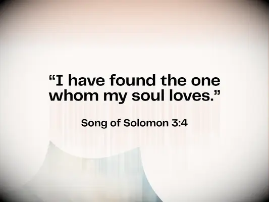 Bible verse about Love - Song of Solomon 3:4 - I have found the one whom my soul loves.