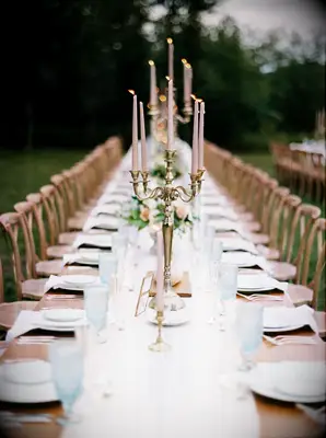 Gold candelabra wedding centerpieces for your Beauty and the Beast wedding
