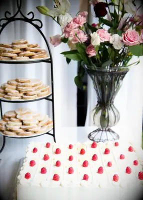 Sheet cake at wedding