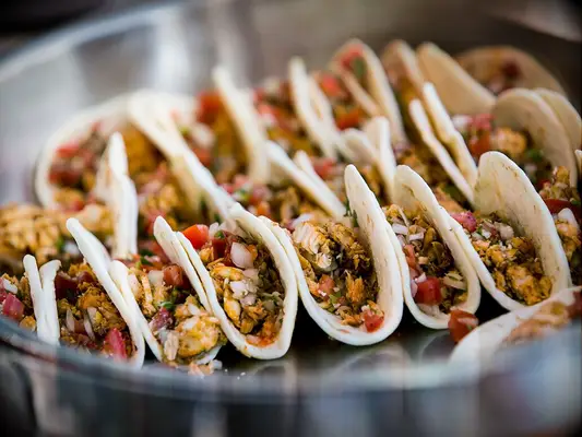 Soft shell tacos at wedding