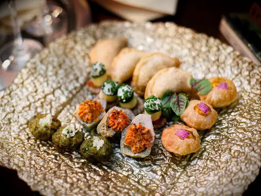 Indian-inspired vegetarian catering at wedding