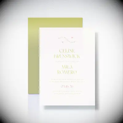 Whimsical, modern wedding invitation