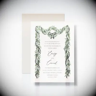 Winter themed wedding invitation