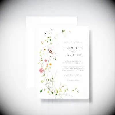 Spring inspired wedding invitation
