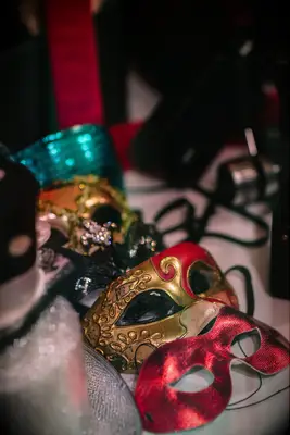 Masquerade masks for photo booth props. 