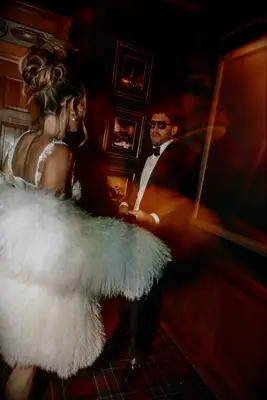 stylish couple at wedding