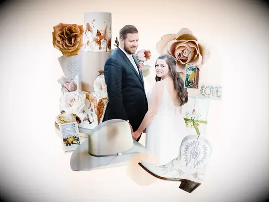 Rustic wedding style with neutral colors and western decor