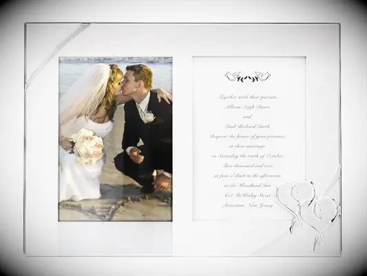 the knot silver double wedding invitation frame