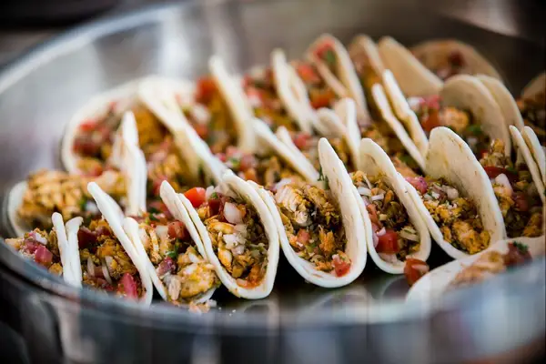 Plate of soft shell tacos