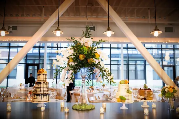 Yellow and White Modern Spring Wedding Centerpiece