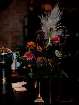 spring wedding centerpieces dark and moody florals
