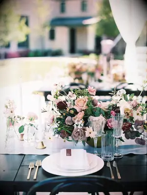Rose and Ranunculus Romantic Spring Wedding Centerpiece