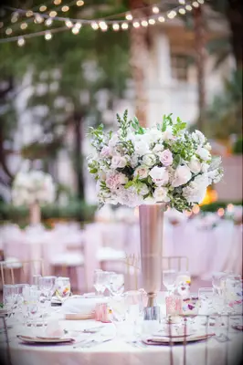 Elegant Spring Wedding Centerpiece with Blush and Gold