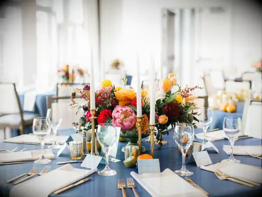 spring wedding centerpieces bold colored flowers