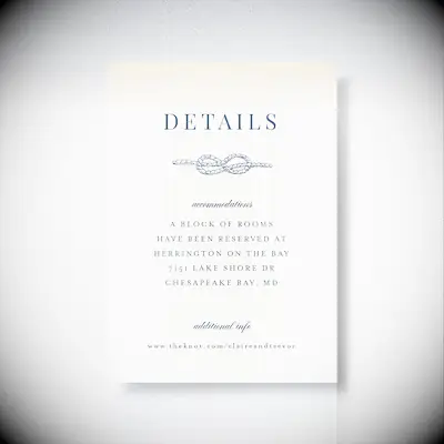 Wedding invitation with knot illustration