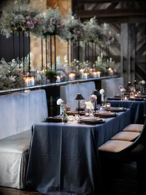 Blue wedding reception theme