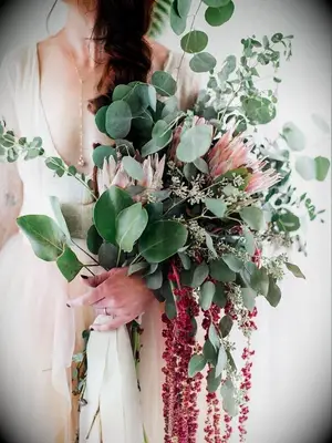 large bouquet with eucalyptus