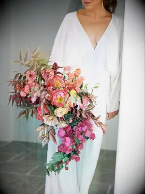 Pink bougainvillea cascading bouquet