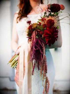 Fall inspired cascading bouquet
