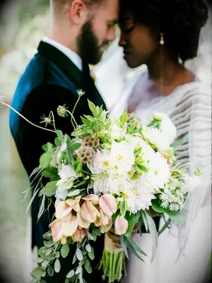 Rustic cascading bridal bouquet