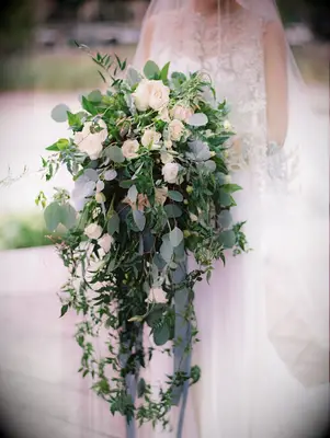 Green Jasmine cascading bouquet