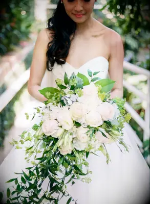White rose cascading bouquet